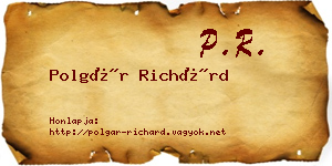 Polgár Richárd névjegykártya
